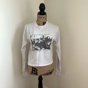 Women’s S, Brandy Melville, Off White Cropped Long Sleeved Shirt